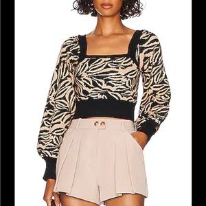 MINKPINK Zebra Print Square Neck sweater